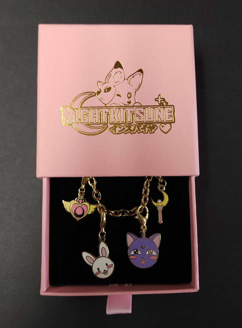 NightK - Sailing Kitty -  Enamel Charm Bracelet - Destination Retro