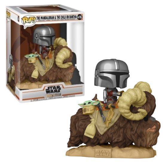 The Mandalorian & The Child on Bantha (Star Wars: Mandalorian) - Destination Retro