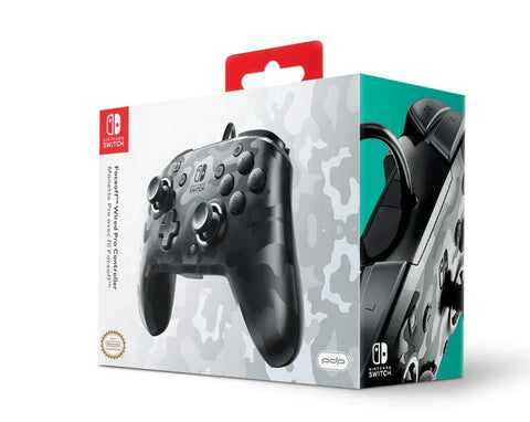Nintendo Switch PDP Faceoff Wired Pro Controller - Black Camo - Destination Retro