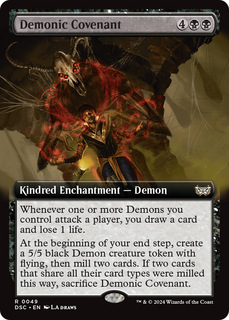 Demonic Covenant (Extended Art) [Duskmourn: House of Horror Commander] - Destination Retro