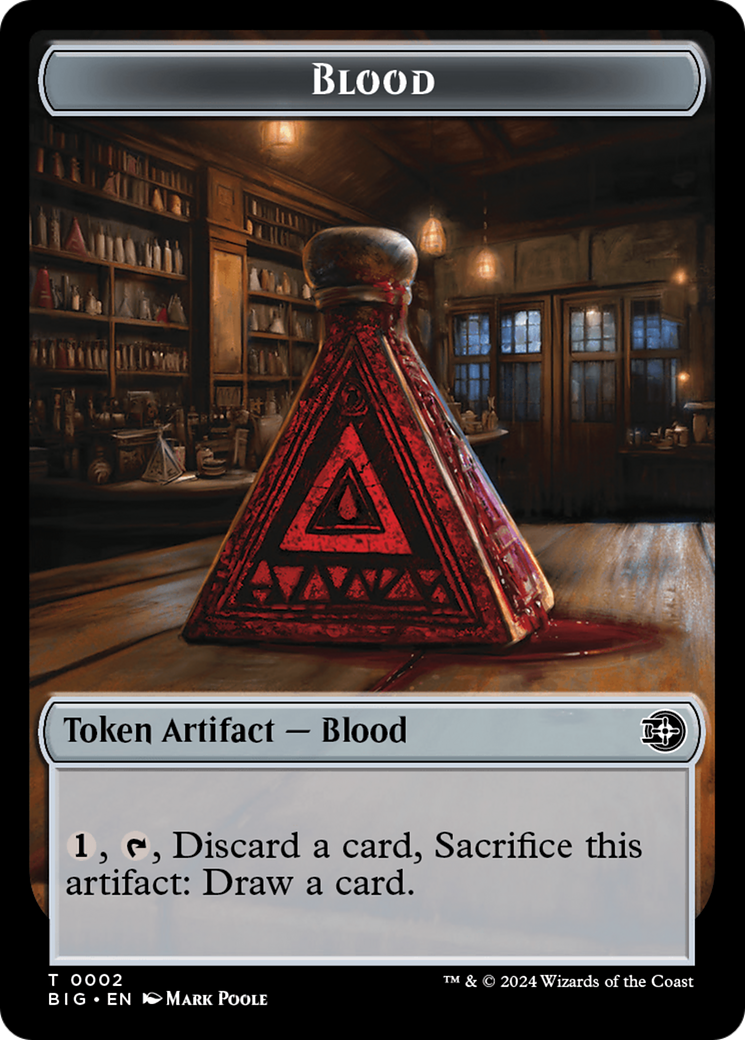 Blood // Plot Double-Sided Token [Outlaws of Thunder Junction: The Big Score Tokens] - Destination Retro