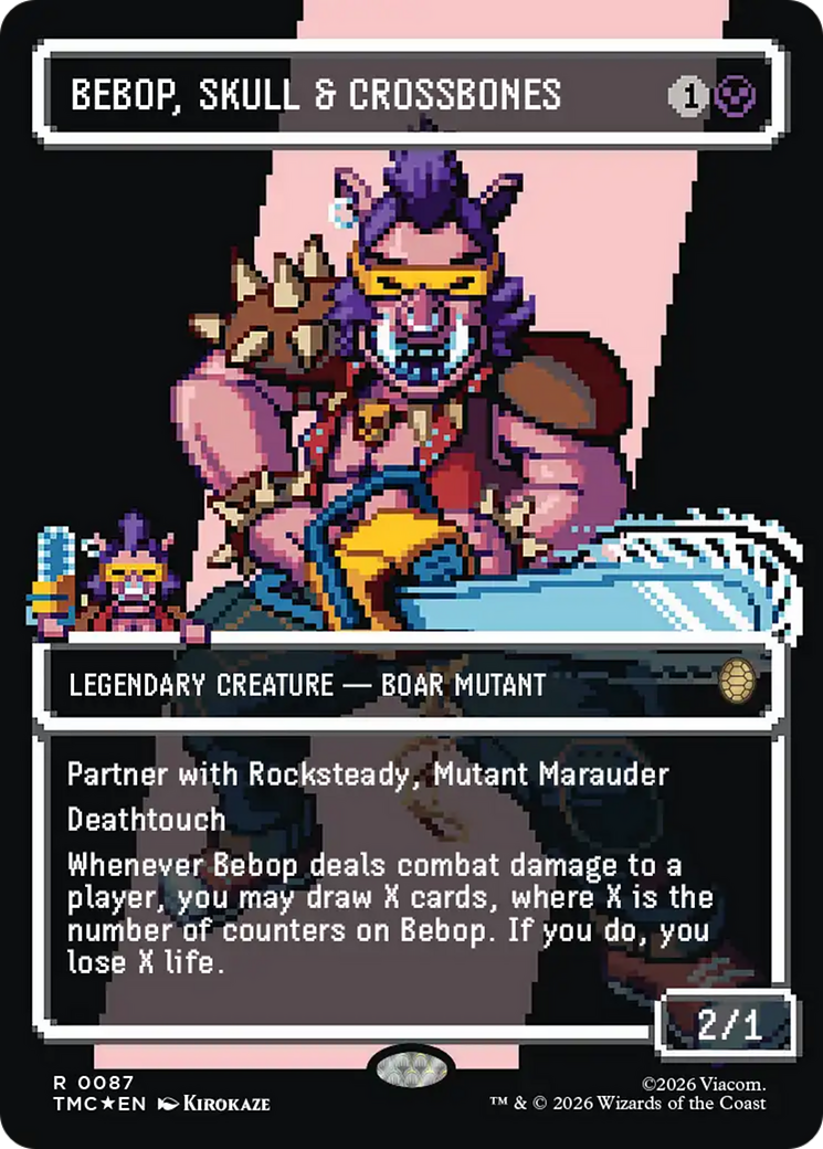Bebop, Skull & Crossbones (Borderless) (Surge Foil) [Teenage Mutant Ninja Turtles Commander] - Destination Retro
