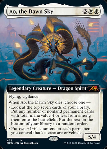 Ao, the Dawn Sky (Extended Art) [Kamigawa: Neon Dynasty] - Destination Retro