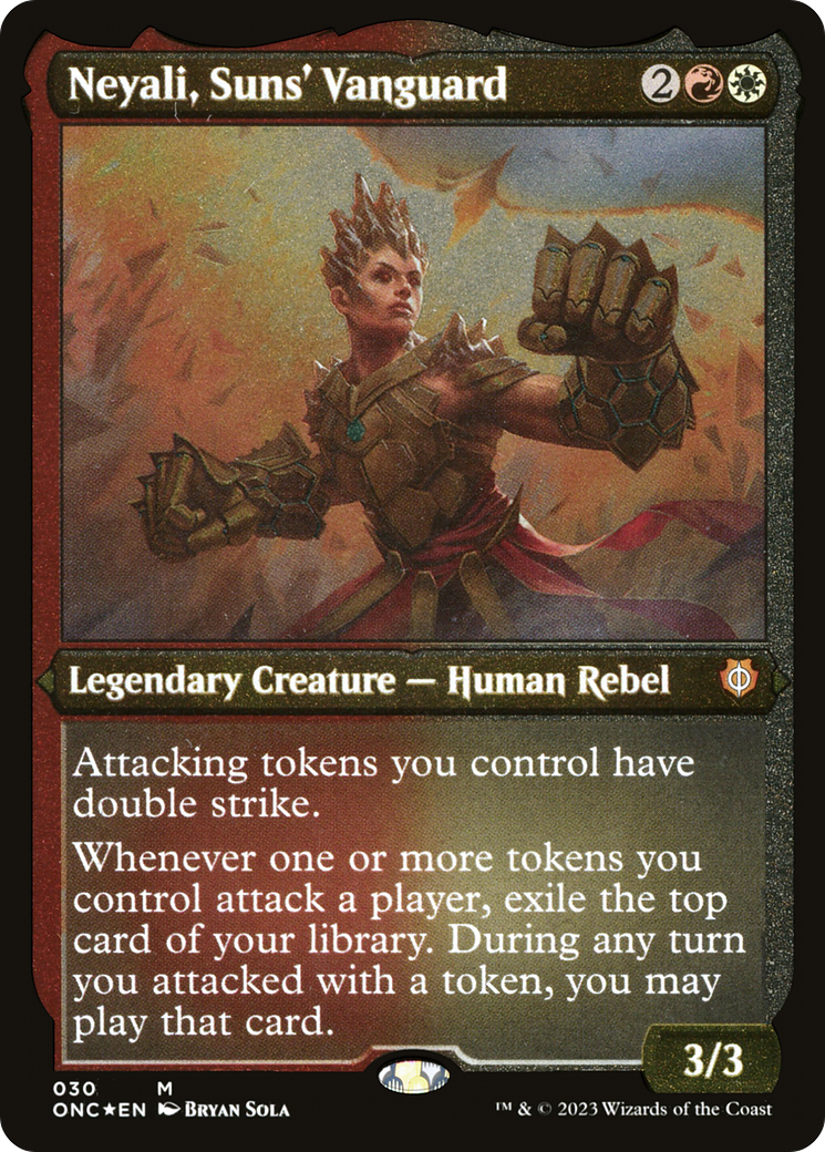Neyali, Suns' Vanguard (Foil Etched) (Display Commander) [Phyrexia: All Will Be One Commander] - Destination Retro