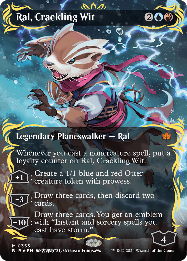 Ral, Crackling Wit (Borderless) (Raised Foil) [Bloomburrow] - Destination Retro