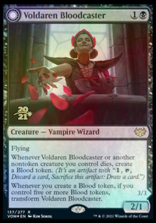 Voldaren Bloodcaster // Bloodbat Summoner [Innistrad: Crimson Vow Prerelease Promos] - Destination Retro
