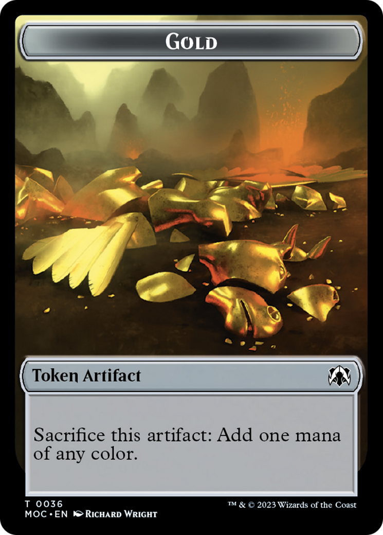 Thopter // Gold Double-Sided Token [March of the Machine Commander Tokens] - Destination Retro