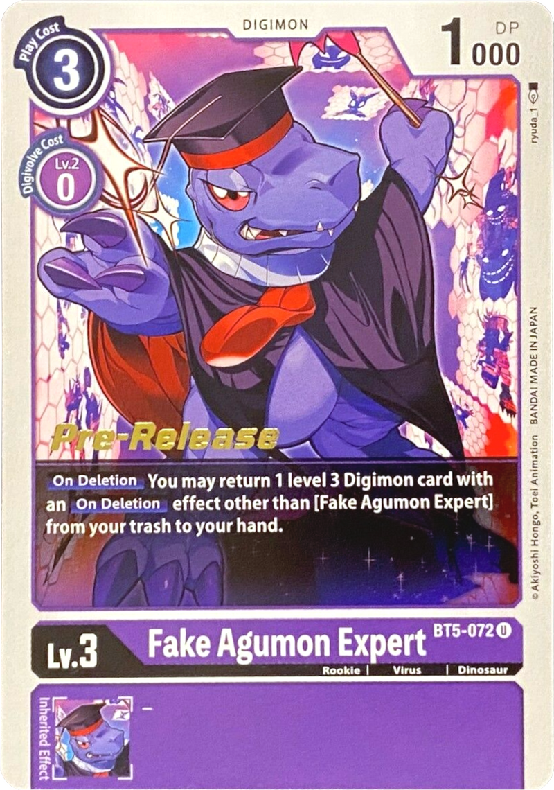 Fake Agumon Expert [BT5-072] [Battle of Omni Pre-Release Promos] - Destination Retro