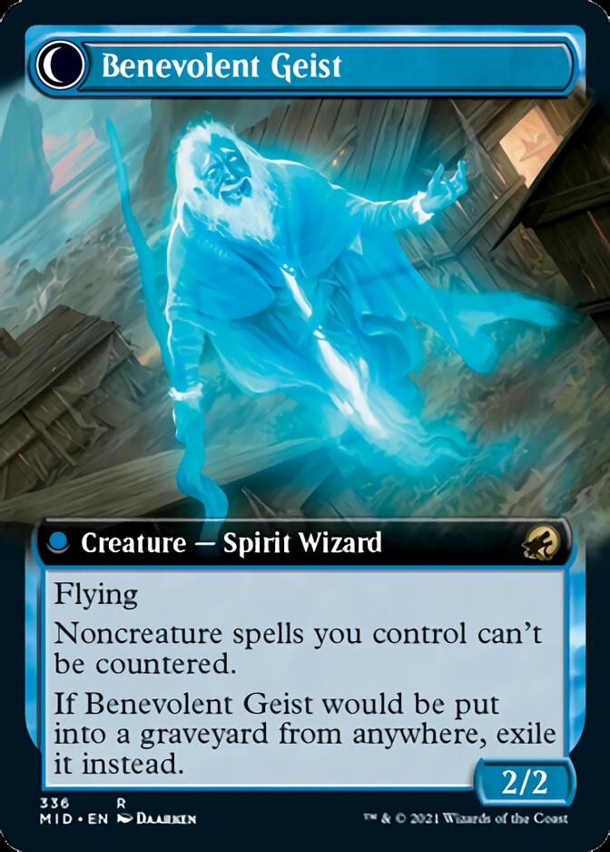 Malevolent Hermit // Benevolent Geist (Extended Art) [Innistrad: Midnight Hunt] - Destination Retro