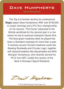 Dave Humpherys Bio [World Championship Decks 2003] - Destination Retro