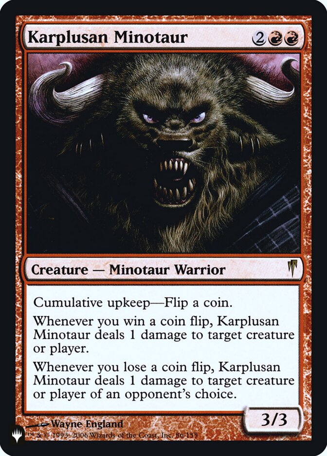 Karplusan Minotaur [Secret Lair: Heads I Win, Tails You Lose] - Destination Retro