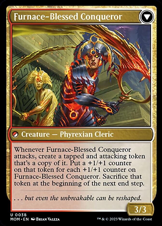 Sun-Blessed Guardian // Furnace-Blessed Conqueror [March of the Machine] - Destination Retro