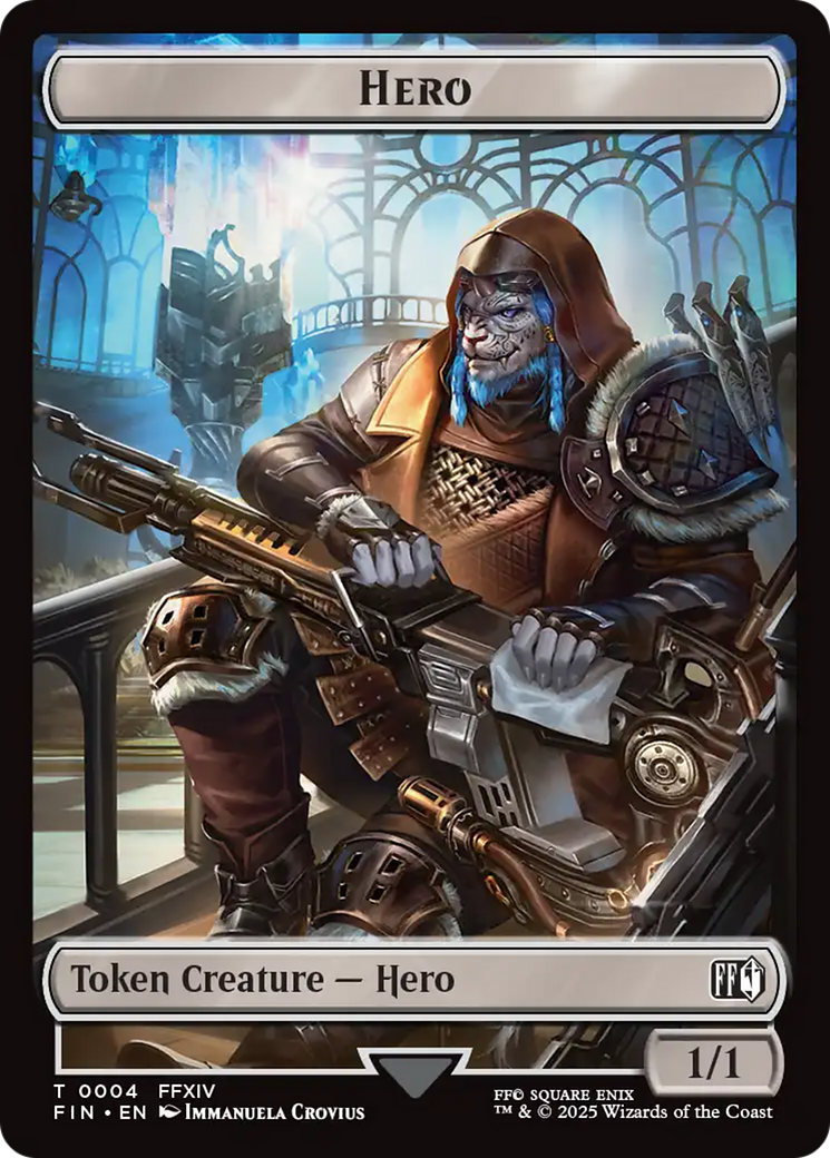 Bird // Hero (0004) Double Sided Token [FINAL FANTASY Commander Tokens] - Destination Retro
