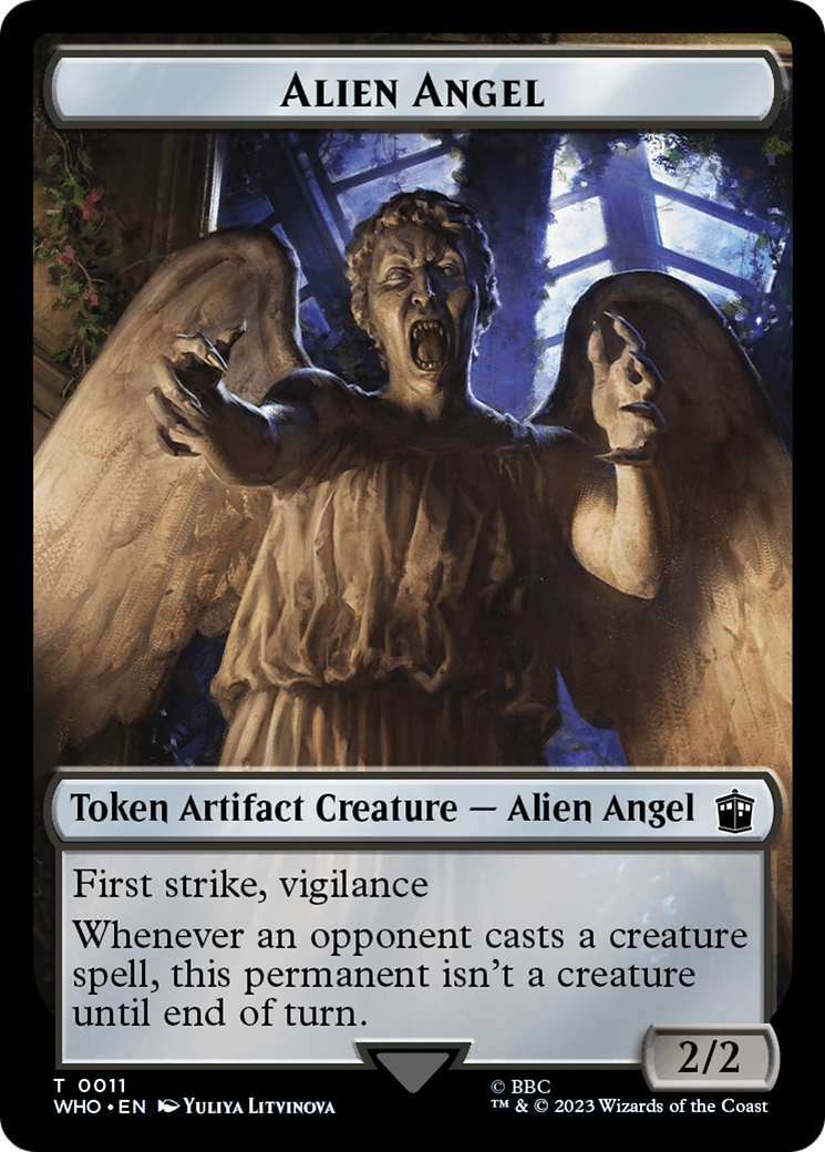 Alien Angel // Cyberman Double-Sided Token [Doctor Who Tokens] - Destination Retro
