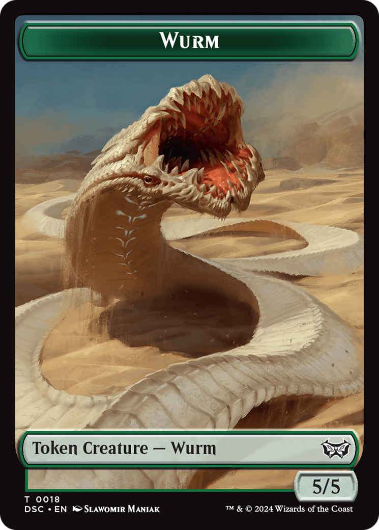 Wurm (0018) // Fractal Double-Sided Token [Duskmourn: House of Horror Commander Tokens] - Destination Retro