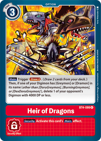 Heir of Dragons [BT4-099] [Great Legend] - Destination Retro