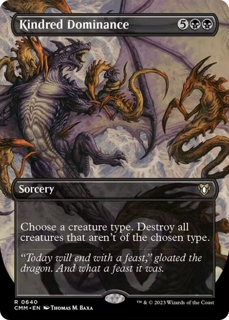 Kindred Dominance (Borderless Alternate Art) [Commander Masters] - Destination Retro