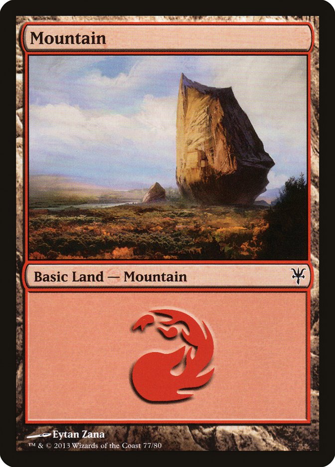 Mountain (77) [Duel Decks: Sorin vs. Tibalt] - Destination Retro