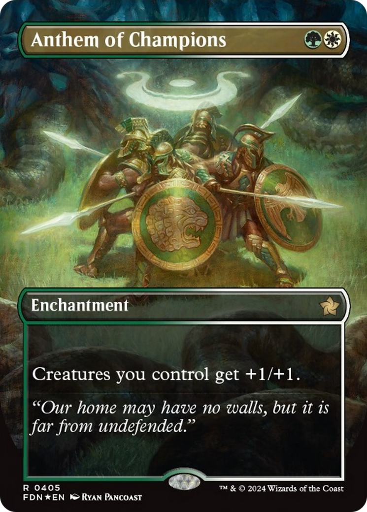 Anthem of Champions (Borderless Mana Foil) [Foundations] - Destination Retro