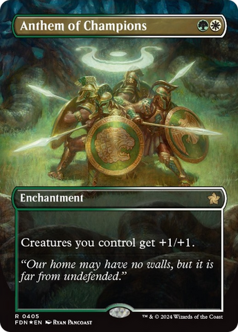 Anthem of Champions (Borderless Mana Foil) [Foundations] - Destination Retro