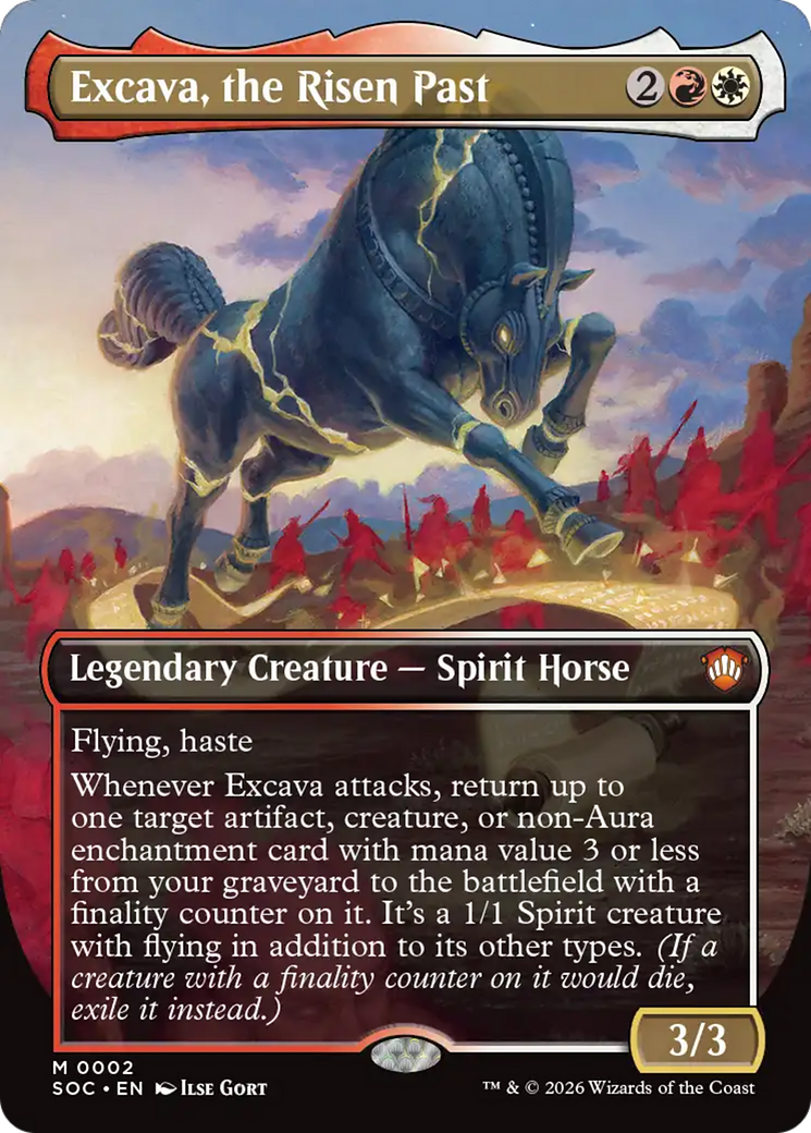 Excava, the Risen Past (Borderless) [Secrets of Strixhaven Commander] - Destination Retro
