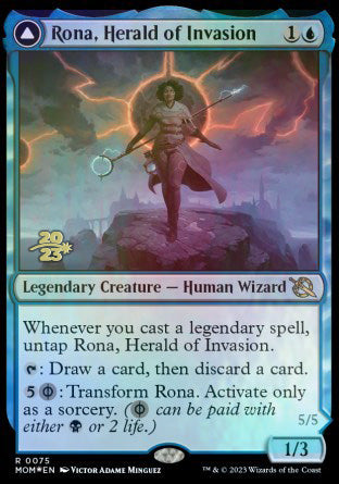 Rona, Herald of Invasion // Rona, Tolarian Obliterator [March of the Machine Prerelease Promos] - Destination Retro