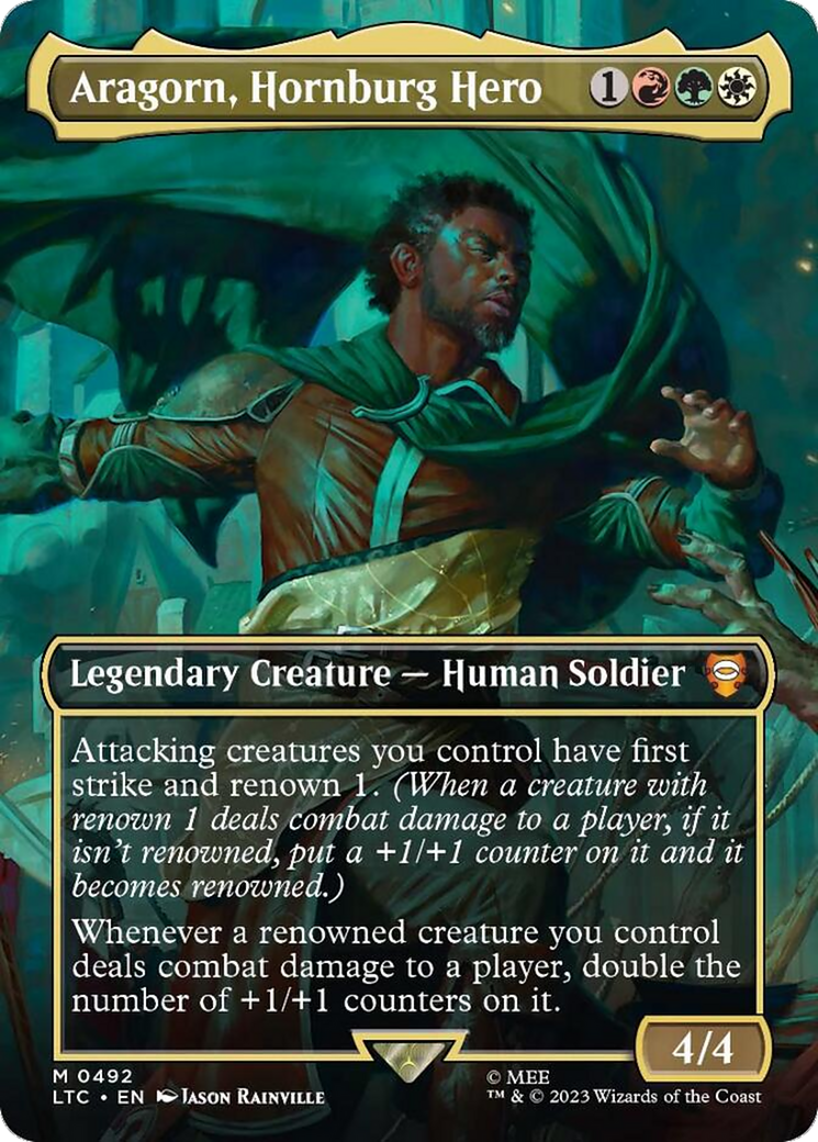 Aragorn, Hornburg Hero (Borderless) [The Lord of the Rings: Tales of Middle-Earth Commander] - Destination Retro