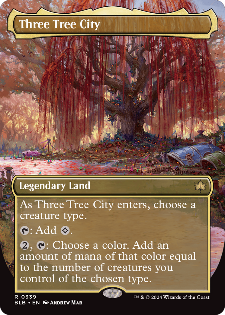 Three Tree City (Borderless) (0339) [Bloomburrow] - Destination Retro