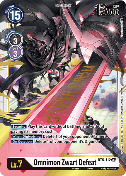 Omnimon Zwart Defeat [BT5-112] [Battle of Omni] - Destination Retro