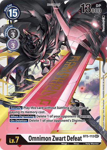 Omnimon Zwart Defeat [BT5-112] [Battle of Omni] - Destination Retro