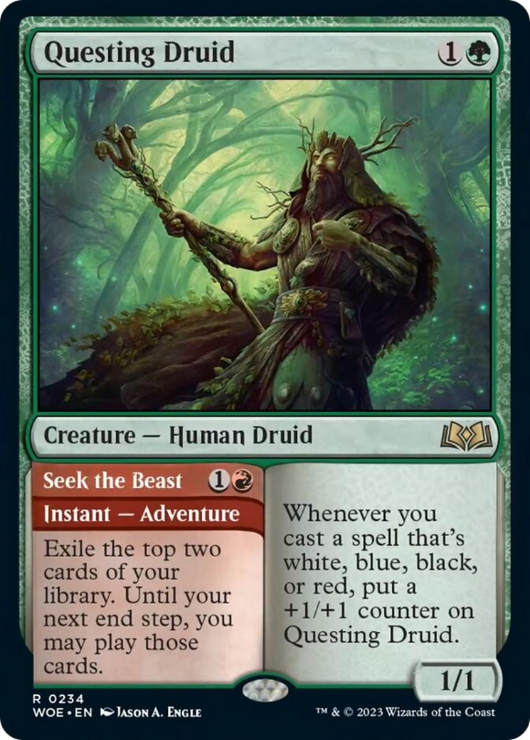 Questing Druid // Seek the Beast [Wilds of Eldraine] - Destination Retro