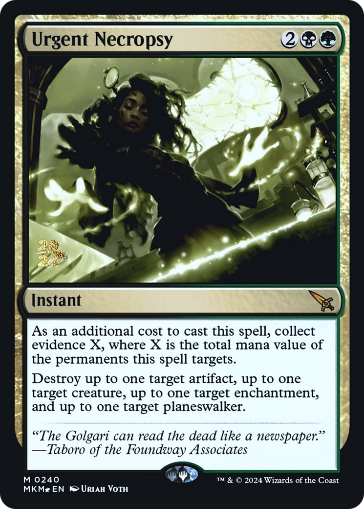 Urgent Necropsy [Murders at Karlov Manor Prerelease Promos] - Destination Retro