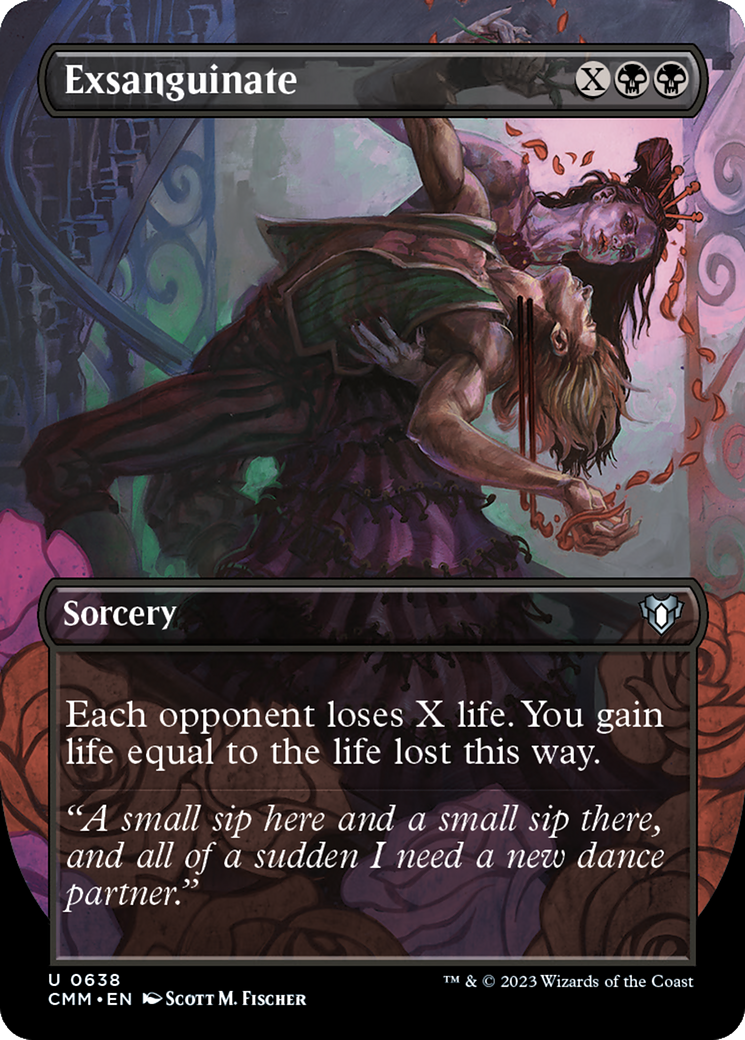 Exsanguinate (Borderless Alternate Art) [Commander Masters] - Destination Retro