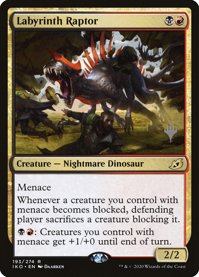 Labyrinth Raptor (Promo Pack) [Ikoria: Lair of Behemoths Promos] - Destination Retro