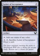 Letter of Acceptance [The List] - Destination Retro