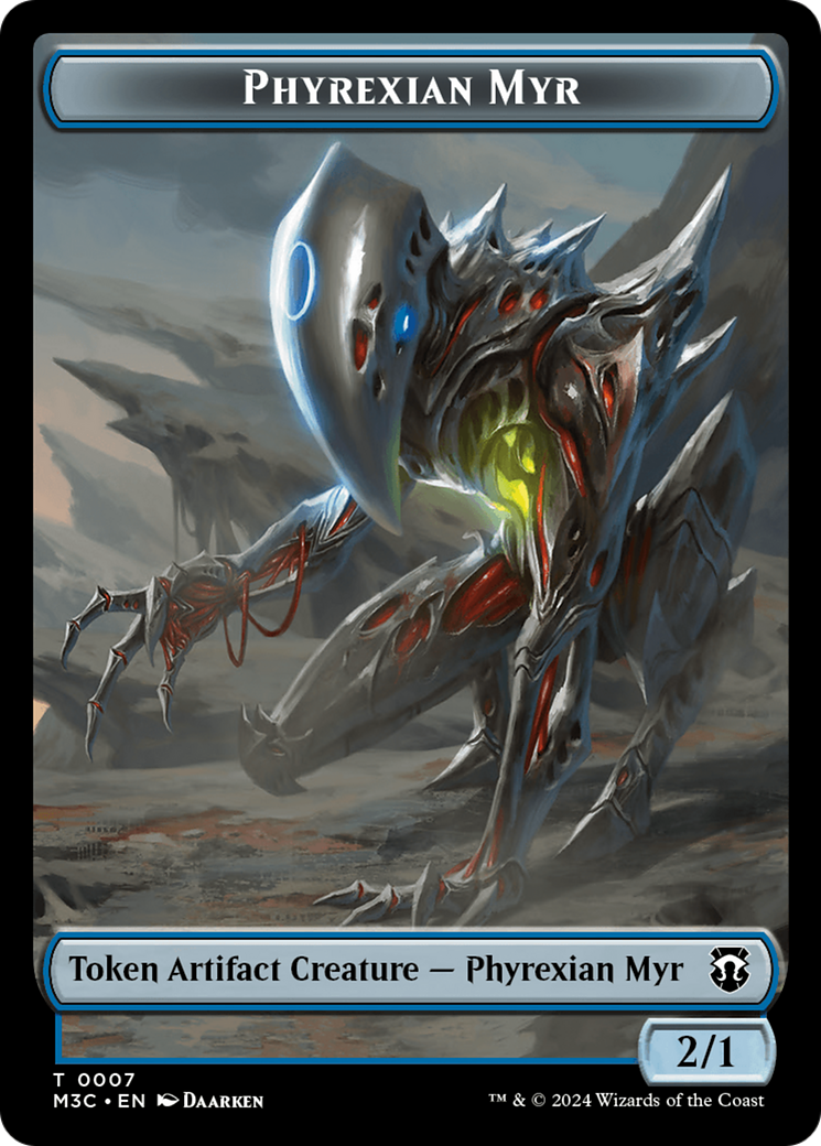 Phyrexian Myr (Ripple Foil) // Servo Double-Sided Token [Modern Horizons 3 Commander Tokens] - Destination Retro