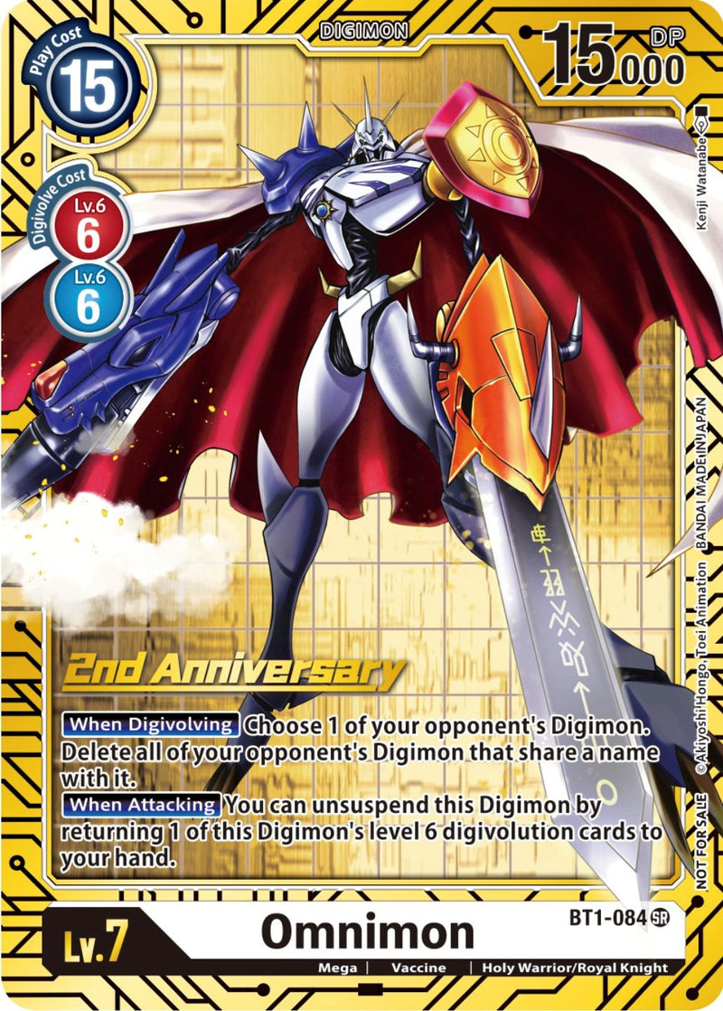 Omnimon [BT1-084] (2nd Anniversary Card Set) [Release Special Booster Promos] - Destination Retro