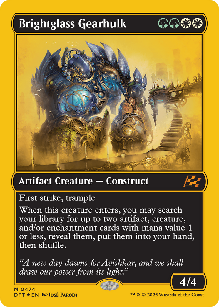 Brightglass Gearhulk (First-Place Foil) [Aetherdrift] - Destination Retro
