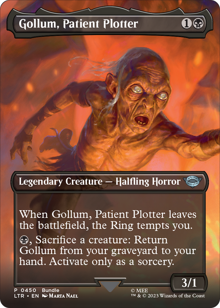 Gollum, Patient Plotter (Borderless Alternate Art) [The Lord of the Rings: Tales of Middle-Earth] - Destination Retro