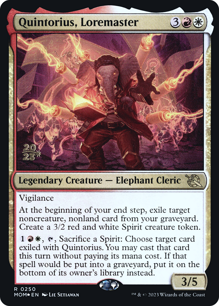 Quintorius, Loremaster [March of the Machine Prerelease Promos] - Destination Retro
