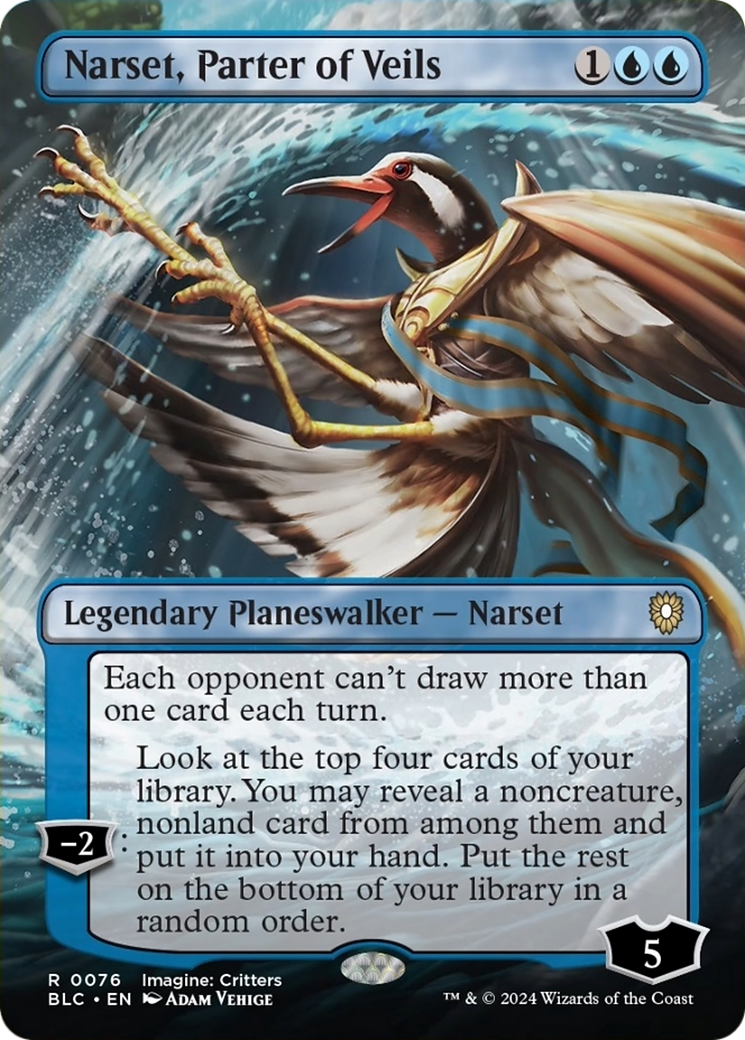 Narset, Parter of Veils (Borderless) [Bloomburrow Commander] - Destination Retro