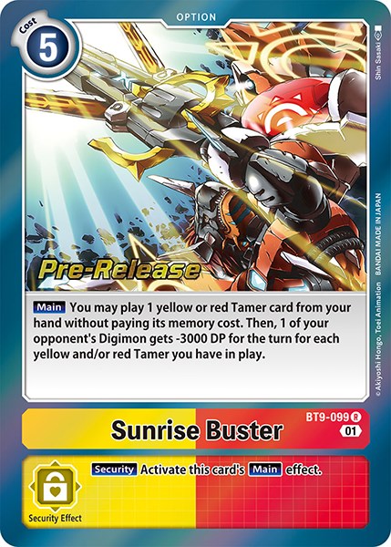 Sunrise Buster [BT9-099] [X Record Pre-Release Promos] - Destination Retro