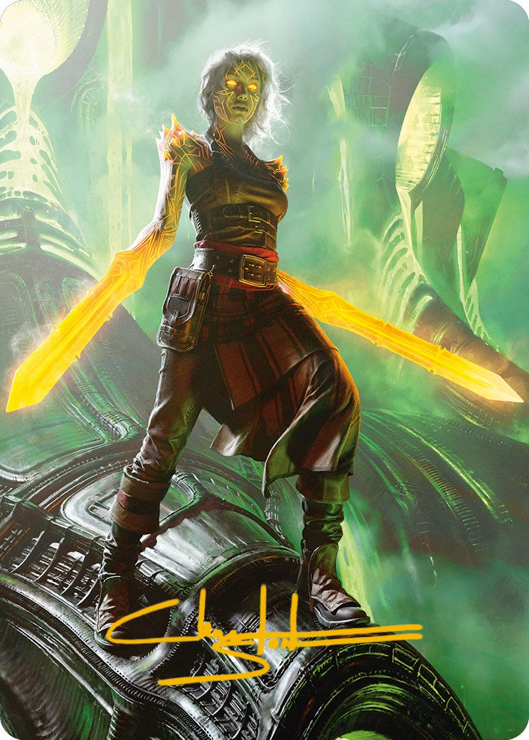 Nahiri, the Unforgiving Art Card (Gold-Stamped Signature) [Phyrexia: All Will Be One Art Series] - Destination Retro