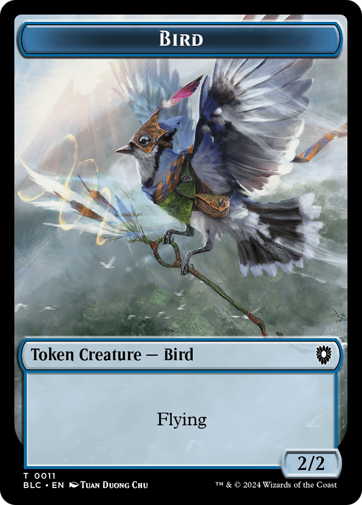 Bird (011) // Shark Double-Sided Token [Bloomburrow Commander Tokens] - Destination Retro