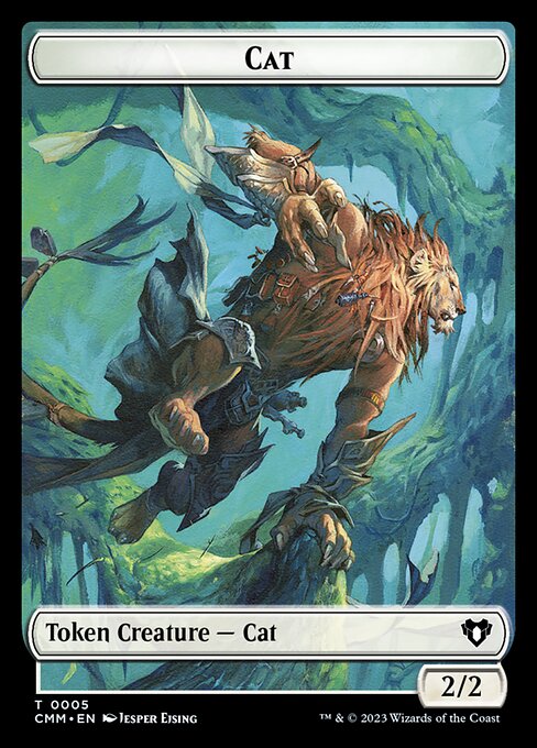 Spirit (0010) // Cat (0005) Double-Sided Token [Commander Masters Tokens] - Destination Retro