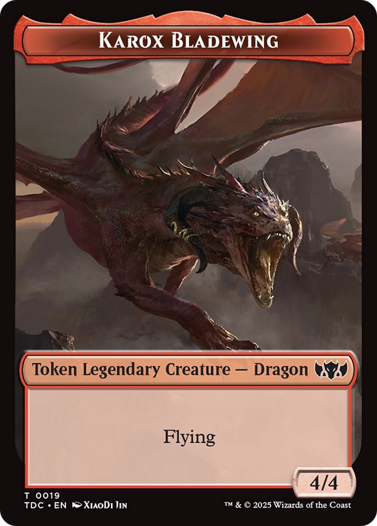 Karox Bladewing // Copy Double-Sided Token [Tarkir: Dragonstorm Commander Tokens] - Destination Retro