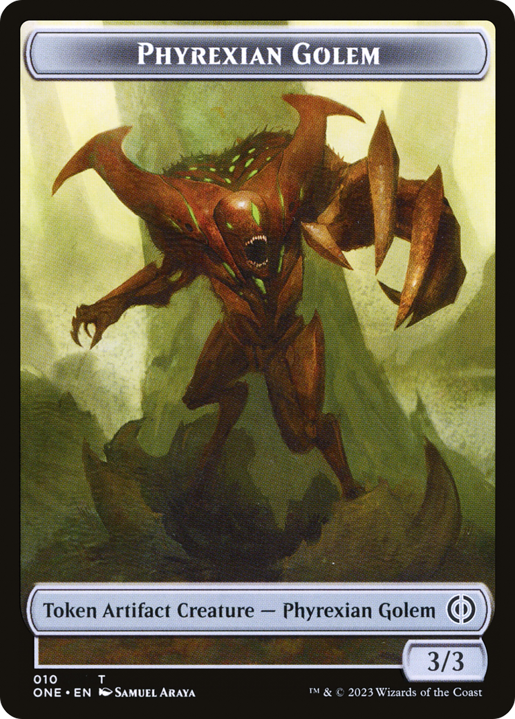 Phyrexian Mite Token (012) // Phyrexian Golem Double-Sided Token [Phyrexia: All Will Be One Tokens] - Destination Retro