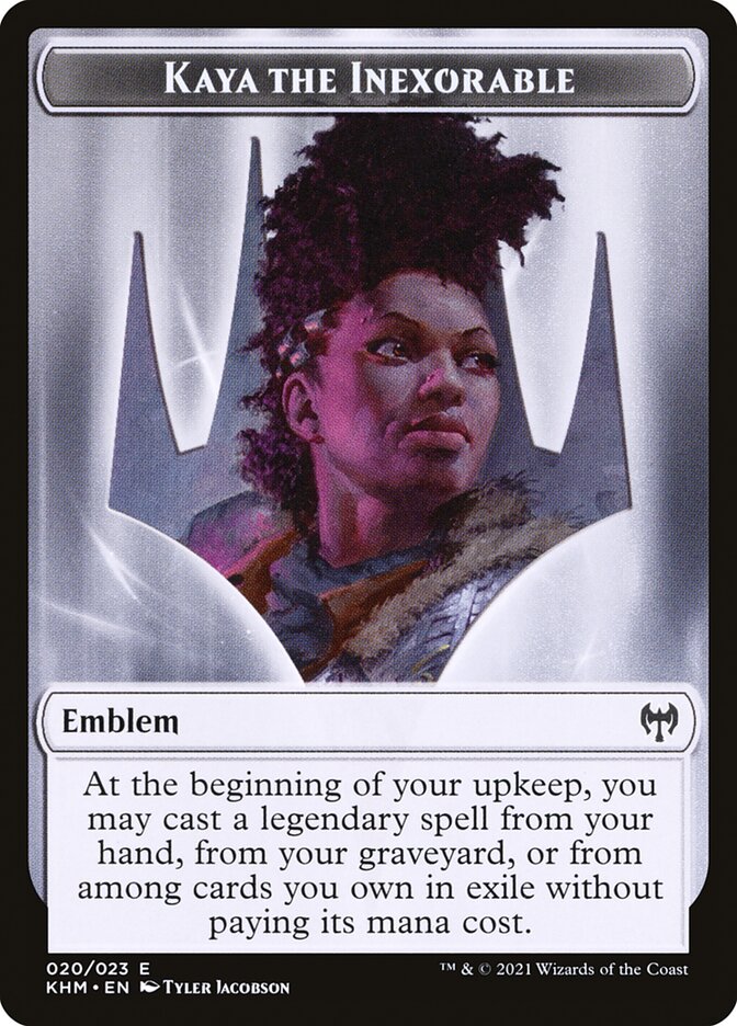 Treasure // Kaya, the Inexorable Emblem Double-Sided Token [Kaldheim Tokens] - Destination Retro