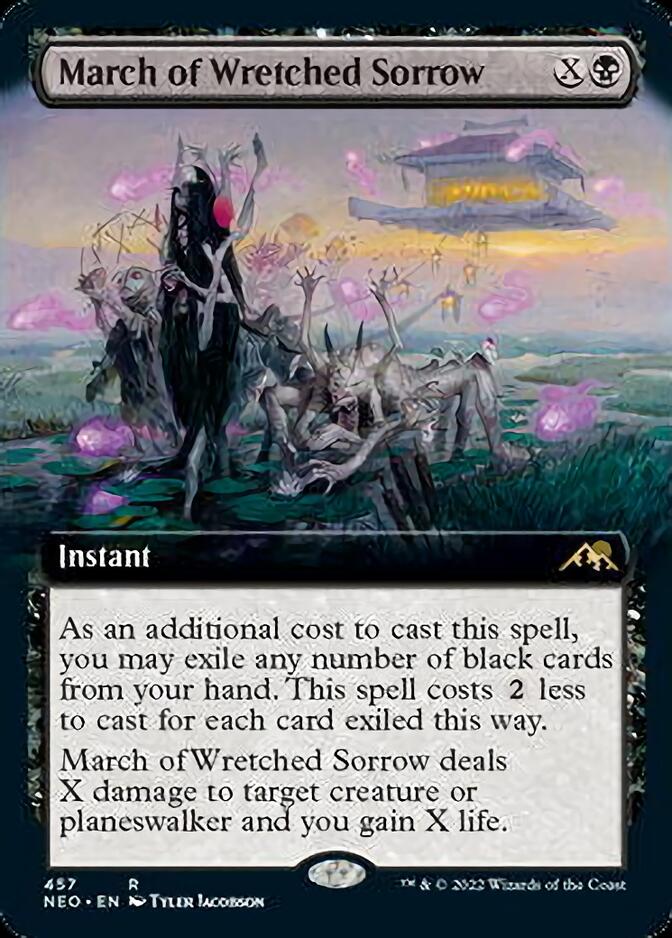 March of Wretched Sorrow (Extended Art) [Kamigawa: Neon Dynasty] - Destination Retro
