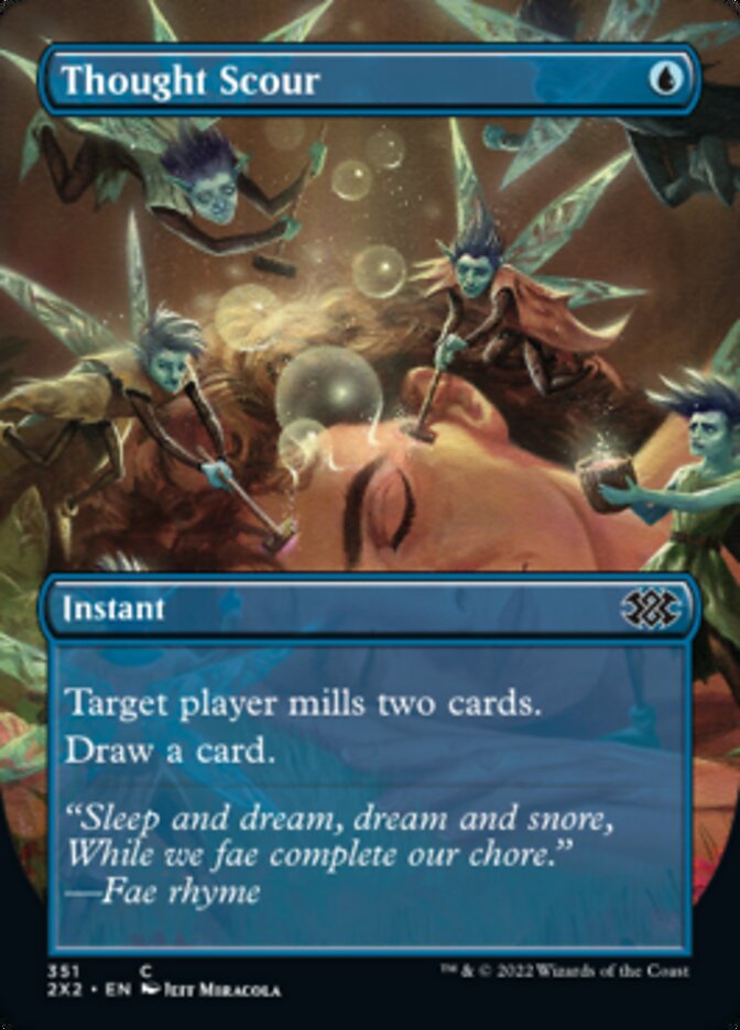 Thought Scour (Borderless Alternate Art) [Double Masters 2022] - Destination Retro